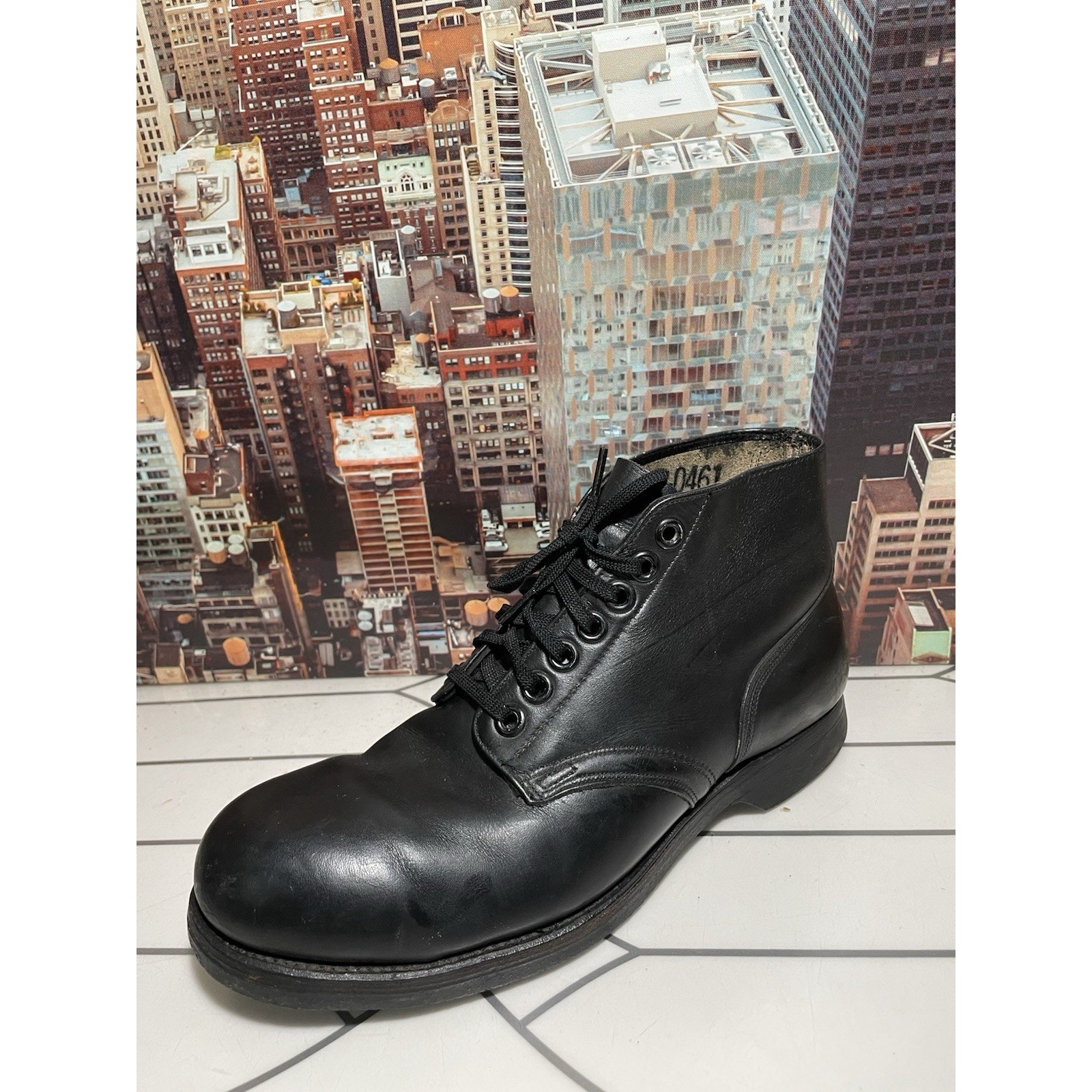 Vtg 1960s Steeltoe Combat Jumper Work Military Boots Resistant Sole Size 9.5 W